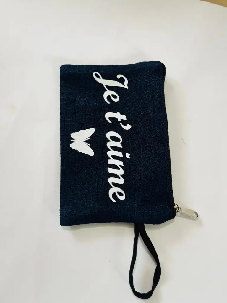 POCHETTE garde tout:JE TAIME: 20x15 cm BLEU 