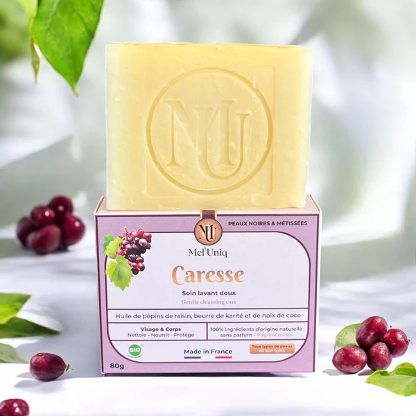  Savon Caresse Soin Lavant Doux Peaux sensibles Surgras Solide Bio Visage & Corps -by Mel'uniq