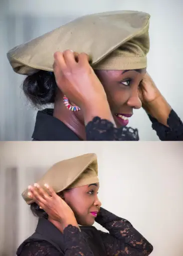 BERET en Lin Caramel de chez Maison Momy
