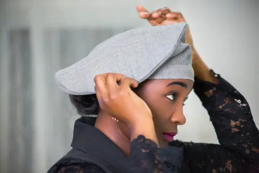 BERET en Lin taupe de chez Maison Momy